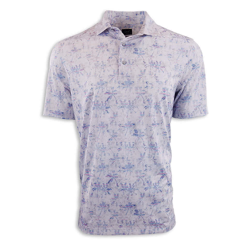 Greg Norman Crosshatch Palm UPF 50 Performance Polo - Embroidered