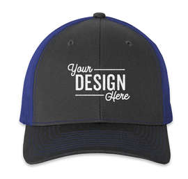Richardson Snapback Trucker Hat - Color: Charcoal / Royal