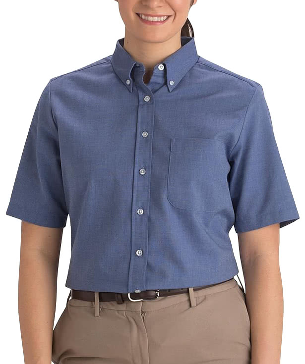Edwards Women's Oxford Short Sleeve Easy Care Dress Shirt