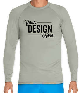 Wet Effect Long Sleeve Rash Guard Shirt - Color: Silver