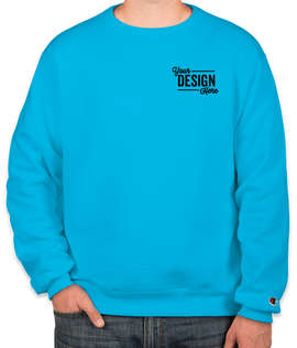 Embroidered Champion Powerblend Crewneck Sweatshirt - Color: Blue Lagoon