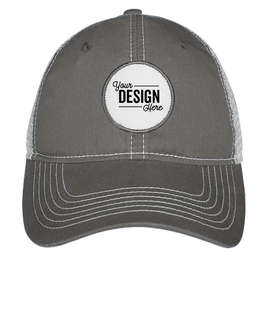 Ahead Circle Patch Trucker Hat - Color: Charcoal / White