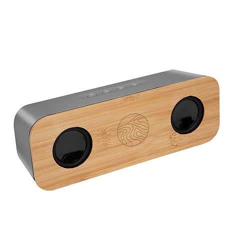 Chrome & Bamboo Wireless Speaker