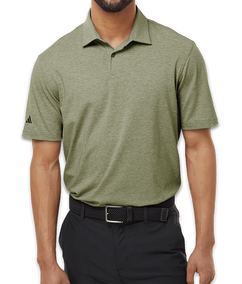 Adidas Recycled Blend Performance Polo - Printed in Olive Strata Melange