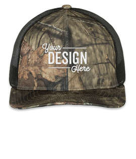 Richardson Patterned Snapback Trucker Hat - Color: Mossy Oak Country / Black