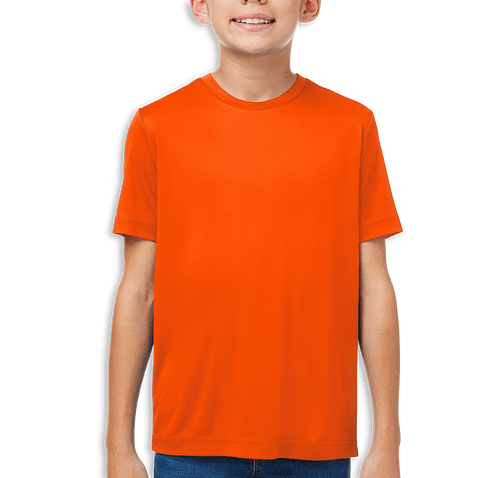 Core 365 Youth Capital UPF 50 Performance Shirt in Safety Orange