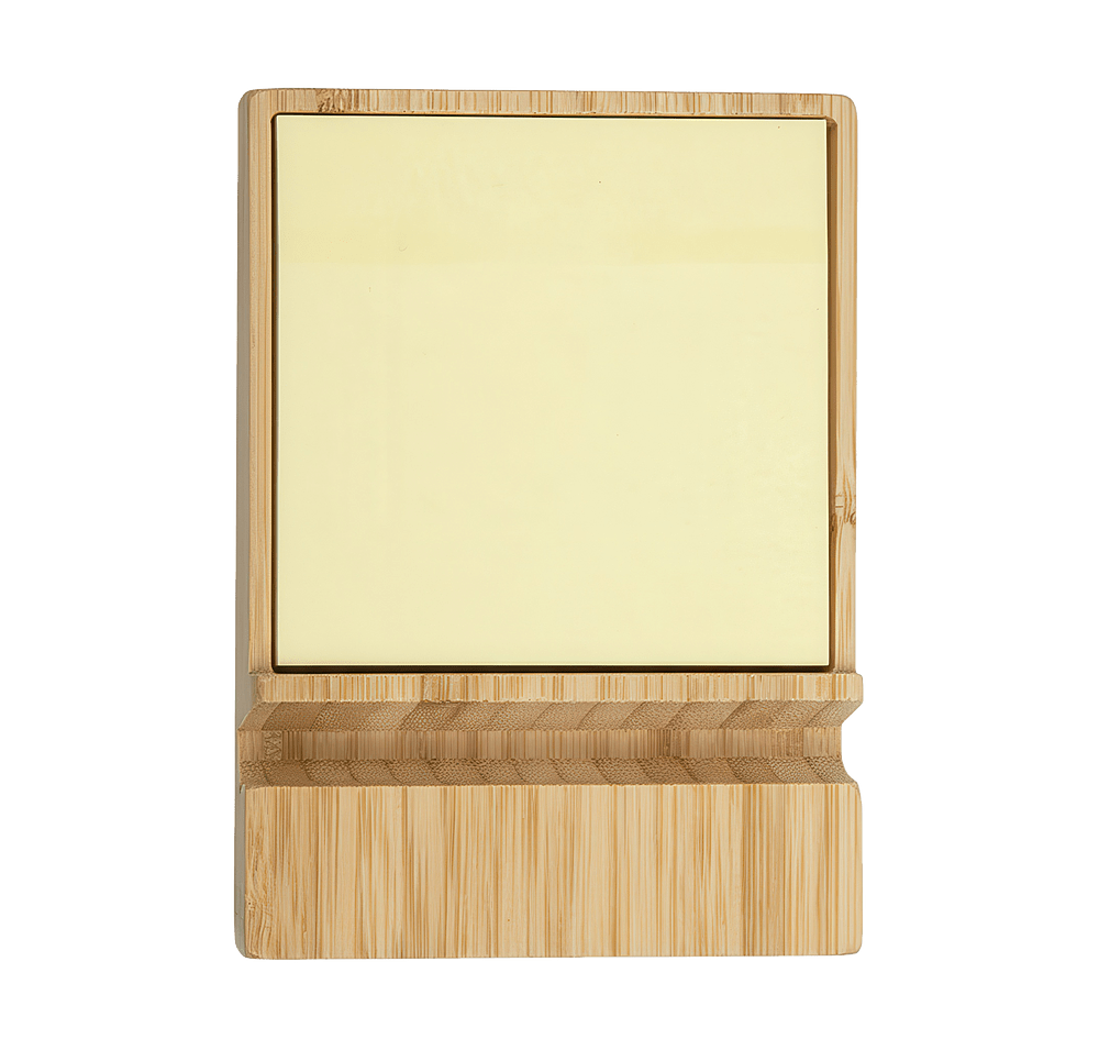 Bamboo Sticky Note Dispenser with Phone Holder-default
