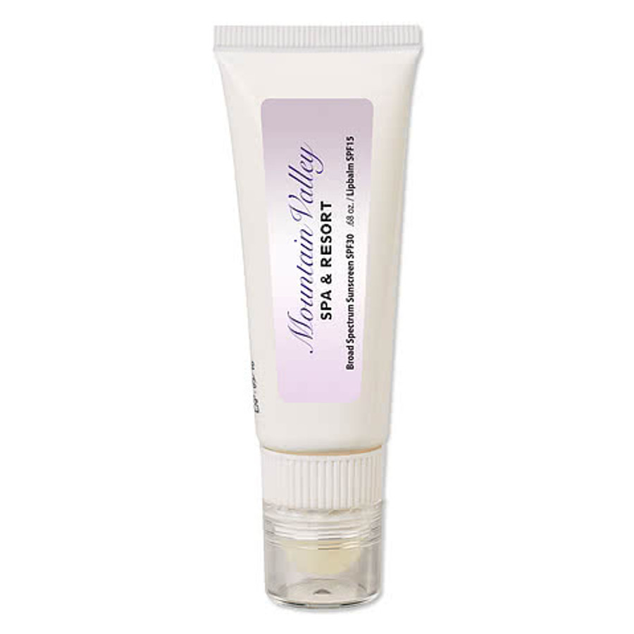 Full Color 0.68 oz. SPF 30 Sunscreen and SPF 15 Lip Balm Tube in White with Clear