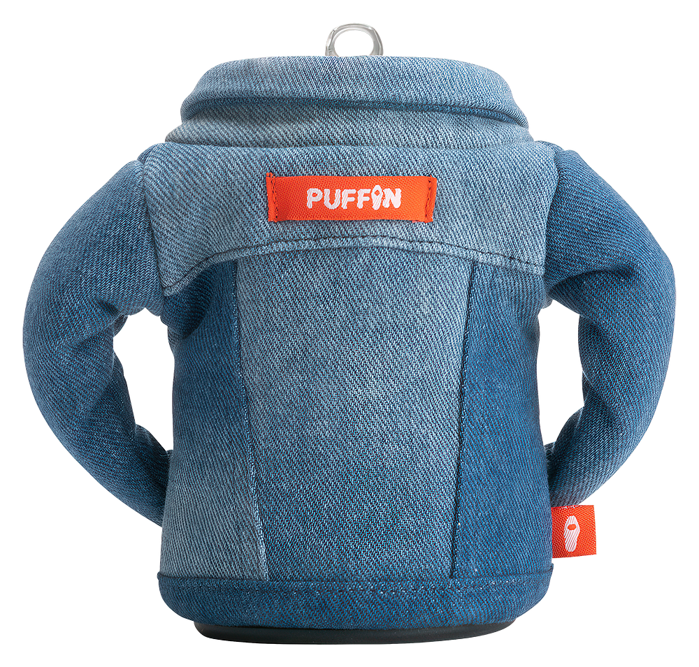 Full Color Puffin Drinkware Denim Jacket Can Cooler-default