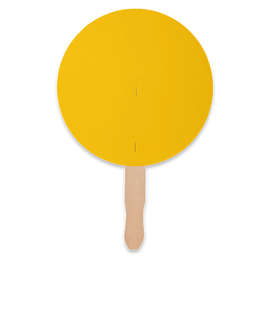 Full Color Circle Hand Fan - Color: Athletic Gold