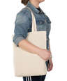 Medium Self-Fabric Handles Gusseted Canvas Tote Bag