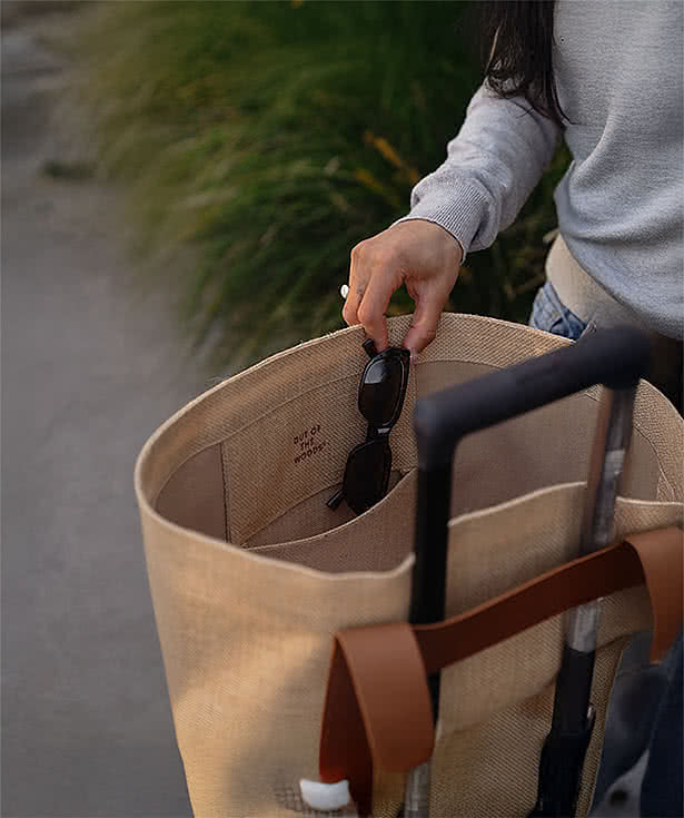 Full Color Out of The Woods Jute T-Strap Tote Bag