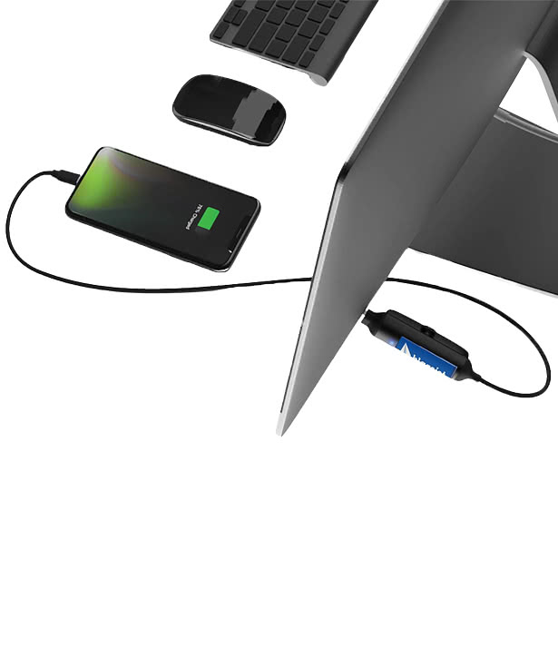 Full Color Boost 1,000 mAh Power Bank and Charging Cable