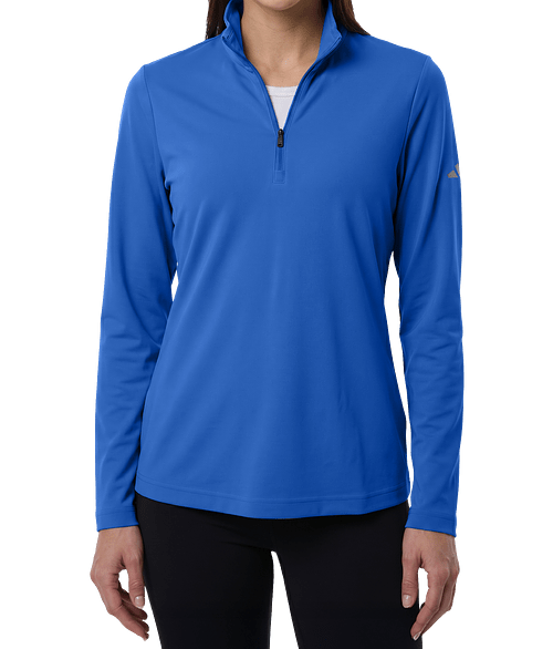 Adidas Women's Lightweight Recycled Quarter Zip Performance Shirt in Collegiate Royal