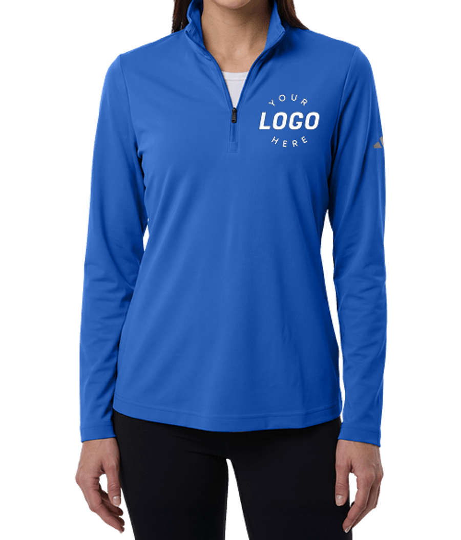 Adidas Women's Lightweight Recycled Quarter Zip Performance Shirt in Collegiate Royal