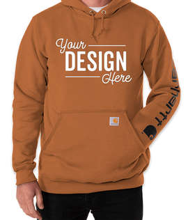 Carhartt Midweight Logo Pullover Hoodie - Screen Printed - Color: Carhartt Brown
