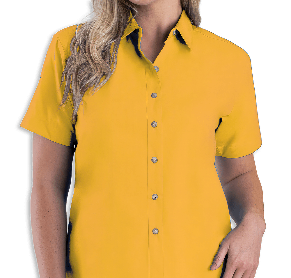 Blue Generation Women's Superblend Poplin Short Sleeve Dress Shirt - Printed-default