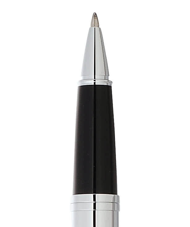 Laser Engraved Cross Calais Chrome Rollerball Gel Pen (black ink)