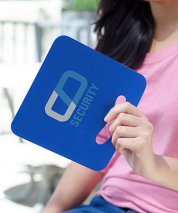 Square Plastic Hand Fan with Handle