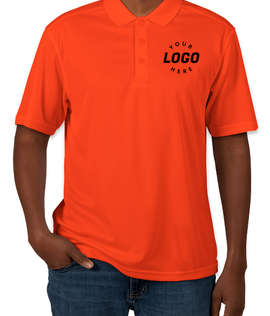 Clique by Cutter & Buck Spin Eco Performance Pique Polo - Screen Printed - Color: Hi-Vis Orange
