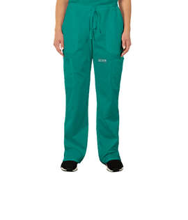 Cherokee Workwear Revolution Women's Drawstring Cargo Scrub Pant - Color: Teal