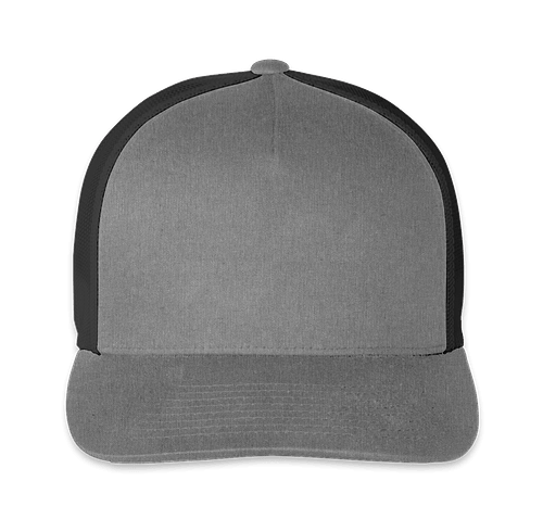 Pacific Headwear 105C 5-Panel Trucker Snapback Cap - Graphite/Black Os