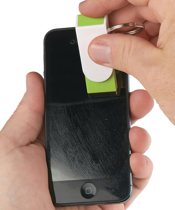 Phone Stand and Screen Cleaner Combo Keychain