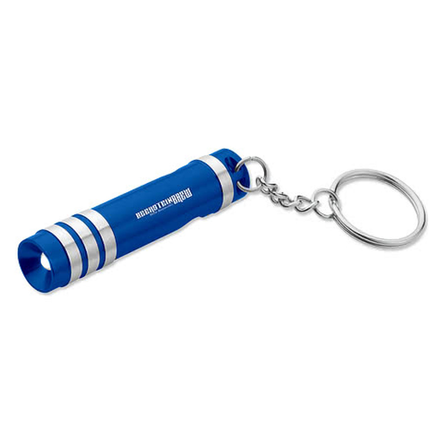 Laser Engraved Versa Aluminum LED Flashlight Keychain with Bottle Opener in Black