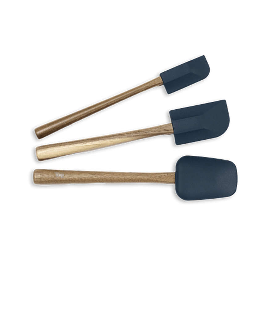 Laser Engraved La Cuisine Silicone Baking Utensil Set in Navy