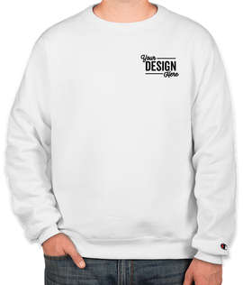 Embroidered Champion Powerblend Crewneck Sweatshirt - Color: White