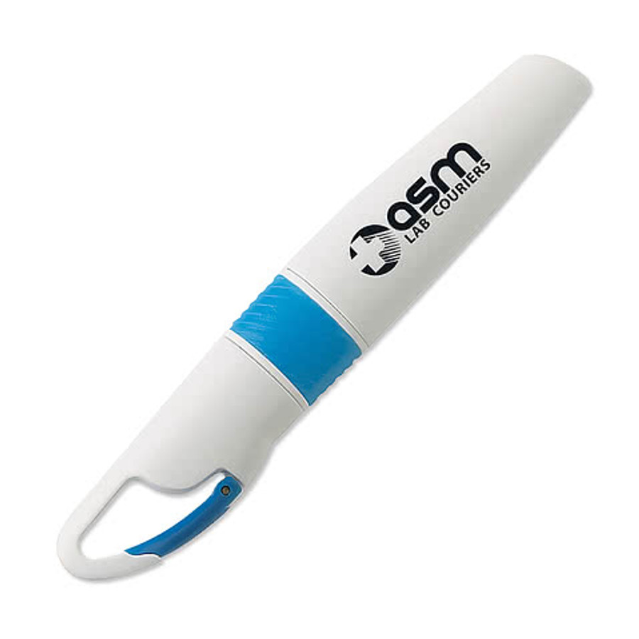 Fade Resistant Carabiner Highlighter in White / Blue