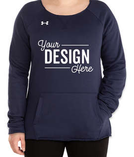 Under Armour Women's Hustle Pocket Crewneck Sweatshirt - Color: Mid Navy / White