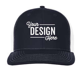 Richardson Twill Back Snapback Trucker Hat - Color: Navy / White