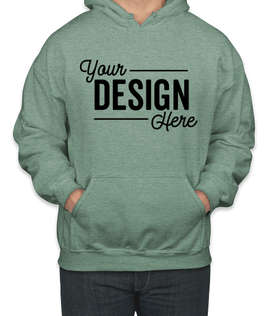 Gildan Midweight 50/50 Pullover Hoodie - Color: Heather Sport Dark Green