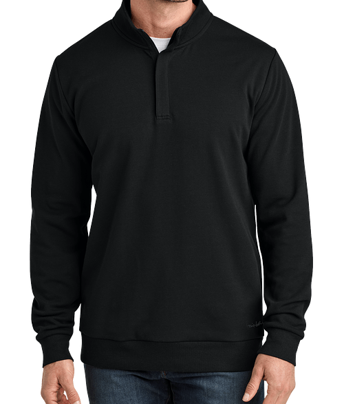 TravisMathew Ocean Villa Quarter Zip Sweatshirt in Black
