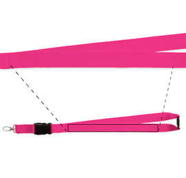 Breakaway Lanyard with Metal Swivel Hook - Color: Pink