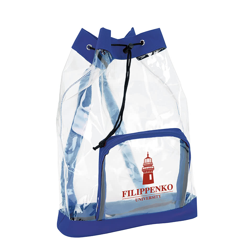 Full Color Clear Cinch Drawstring Bag