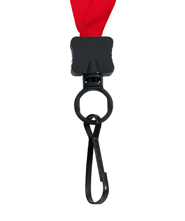 Full Color Lanyard with Plastic O-Ring and Metal Swivel Hook