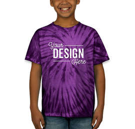 Dyenomite Youth 100% Cotton Tonal Tie-Dye T-shirt - Color: Purple