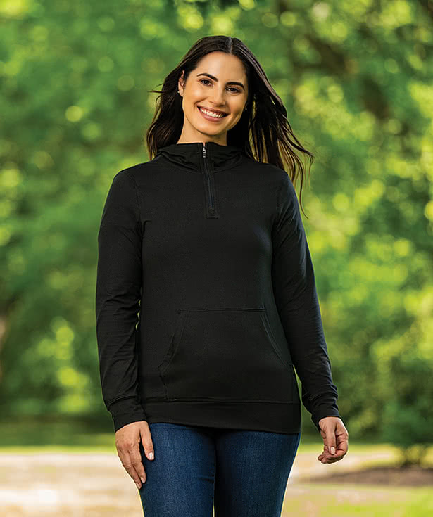 Charles River Women's Pulse Hooded Quarter Zip Performance Shirt