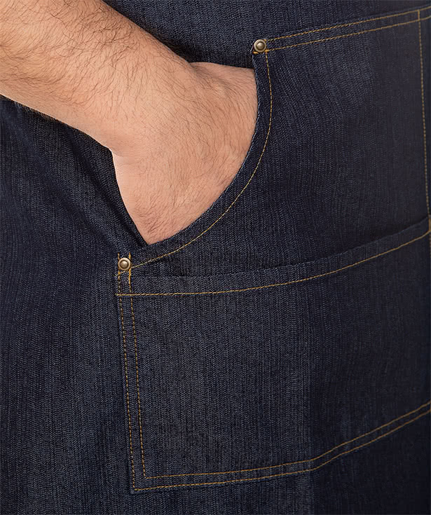 Artisan Collection Jeans Stitch Denim Full Length Apron - Printed