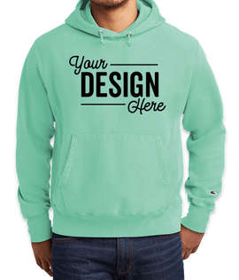 Champion Heavyweight Reverse Weave Garment Dyed Pullover Hoodie - Color: Pale Seafoam