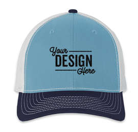 Richardson Snapback Trucker Hat - Color: Columbia Blue / White / Navy