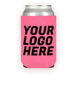 Foldable Neoprene Can Cooler - Color: Bubble Gum