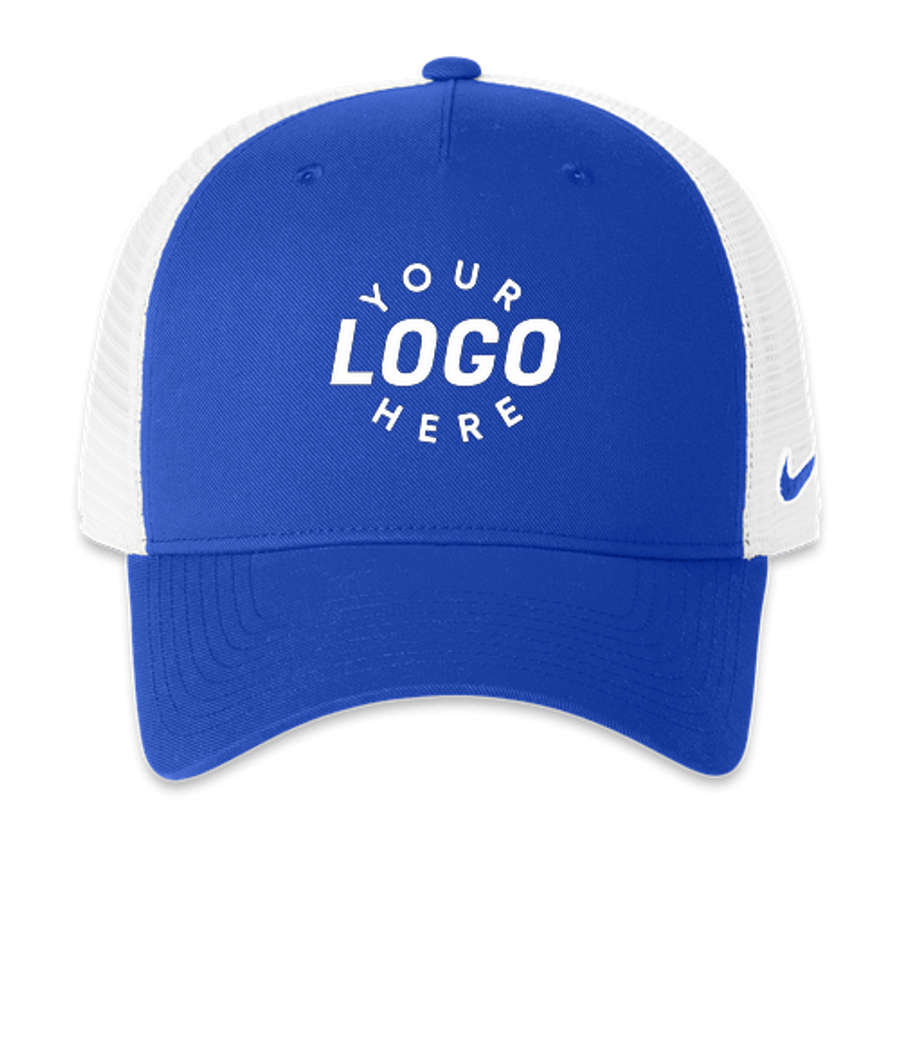 Nike Recycled Snapback Trucker Hat - Printed in Game Royal / White