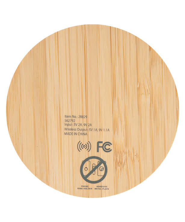 10W Glass and Bamboo Portable Wireless Charging Pad