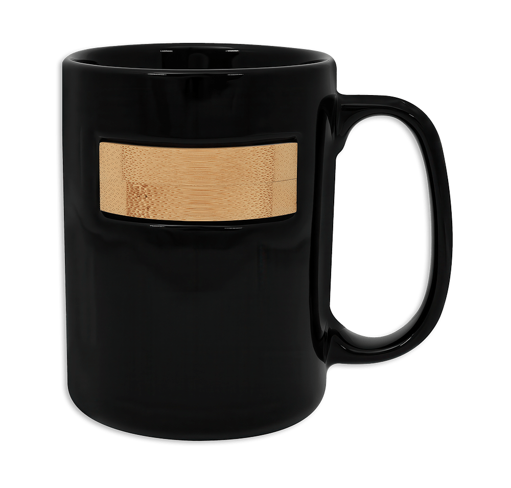 Laser Engraved 15 oz. Peek-A-Bamboo Stoneware Mug-default