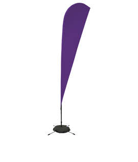Full Color 11.5' Streamline Teardrop Flag with Cross Base - Color: Team Purple