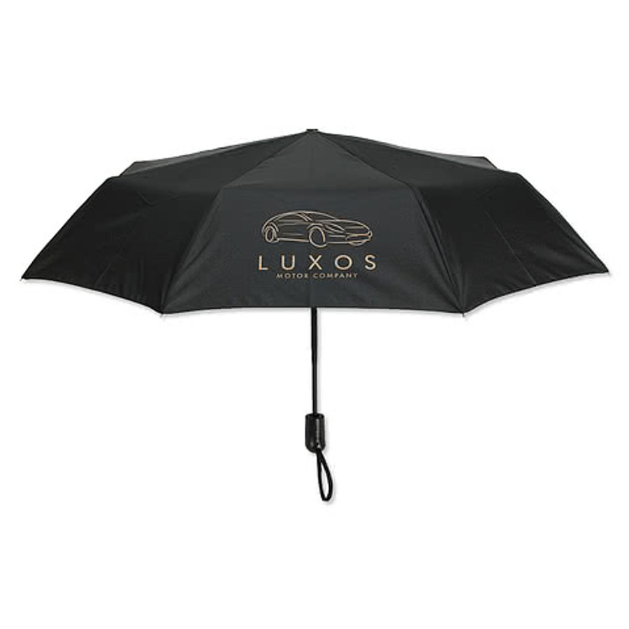 Full Color Horizon 44" Arc Auto Open Compact Umbrella in Black