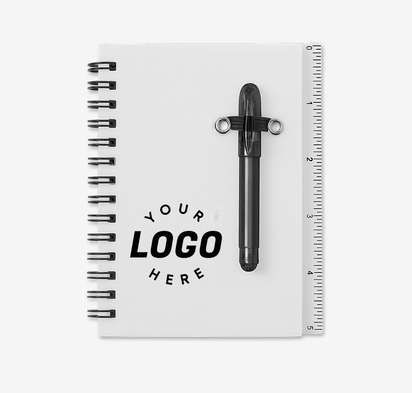 All-In-One Hard Cover Mini Spiral Notebook with Pen-default